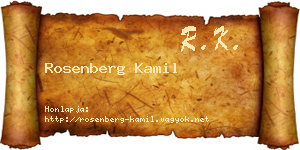 Rosenberg Kamil névjegykártya